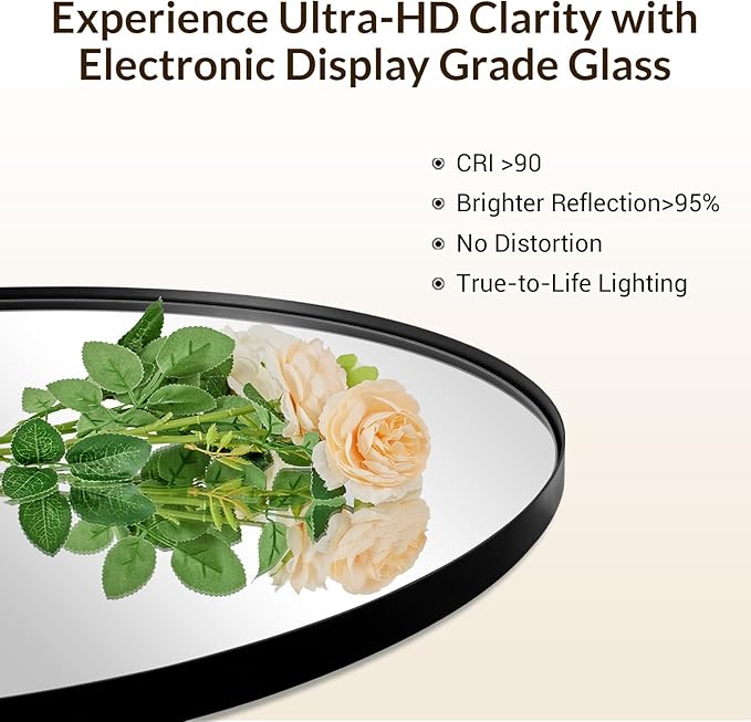 ANDY STAR Black Oval Mirror, 26x38'' Pill Shaped Mirror 1’’ Deep Metal Frame - Image 4