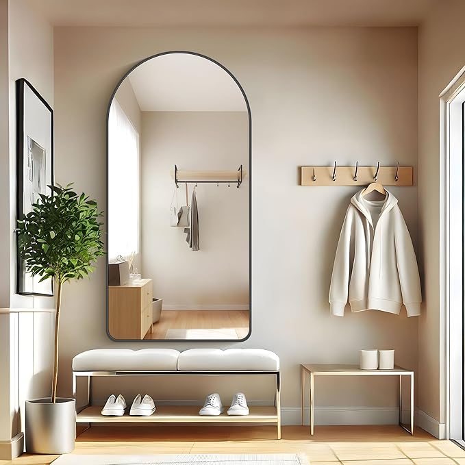 FORBATH Large Arched Wall Mirror 60x30 Inch, Living Room, Home Decor, Hanging - Image 4