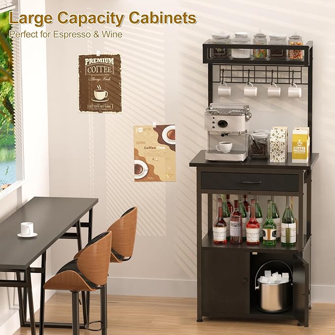 5-Tier Coffee Bar Cabinet & Microwave Stand - Image 6