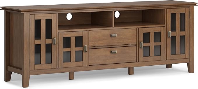 SIMPLIHOME Artisan SOLID WOOD 72 inch Wide Contemporary TV Media Stand in by SimpliHome