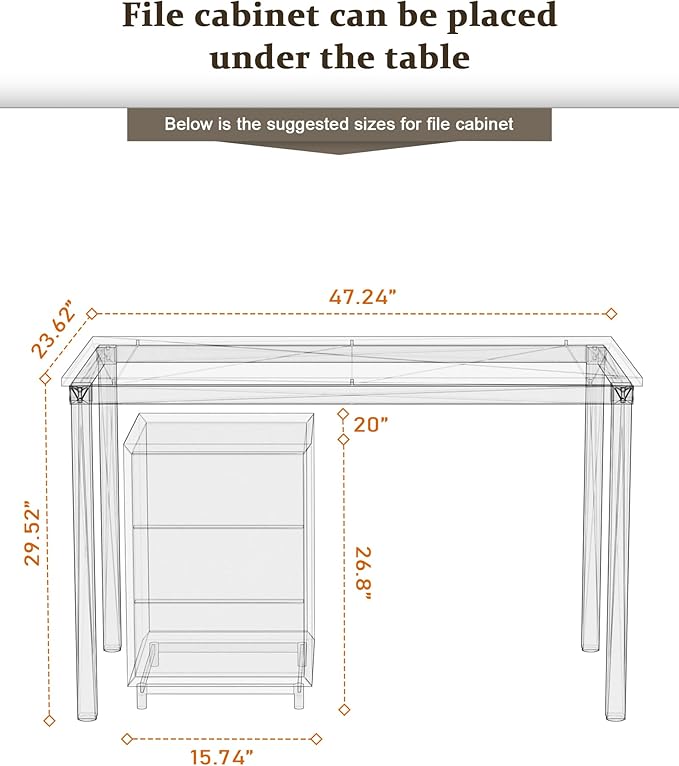 Teraves Computer Desk/Dining Table Office Desk Sturdy Writing Workstation - Image 3
