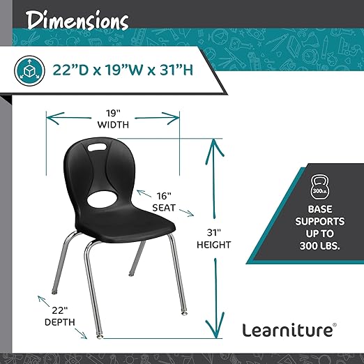 Learniture LNT-118-CSW-BK Learniture Structure Series Stackable School Chairs - Image 2
