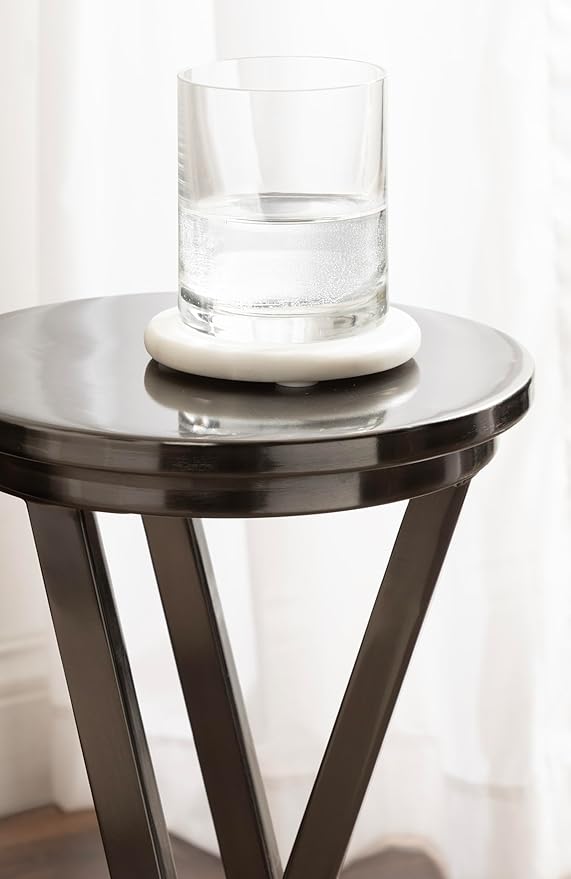 Kate and Laurel Aja Modern Metal Round Drink Table, Decorative Geometric - Image 5