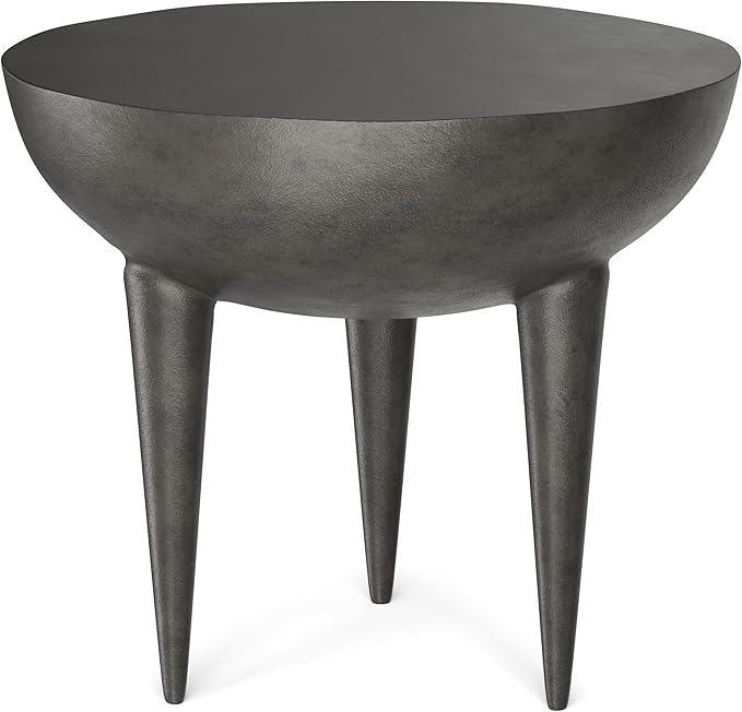 SIMPLIHOME Otto Cast Aluminum Side Table in Graphite, 21-inch Round, - Image 6