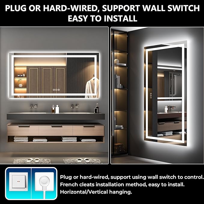 72x36 Inch LED Bathroom Mirror - Image 7