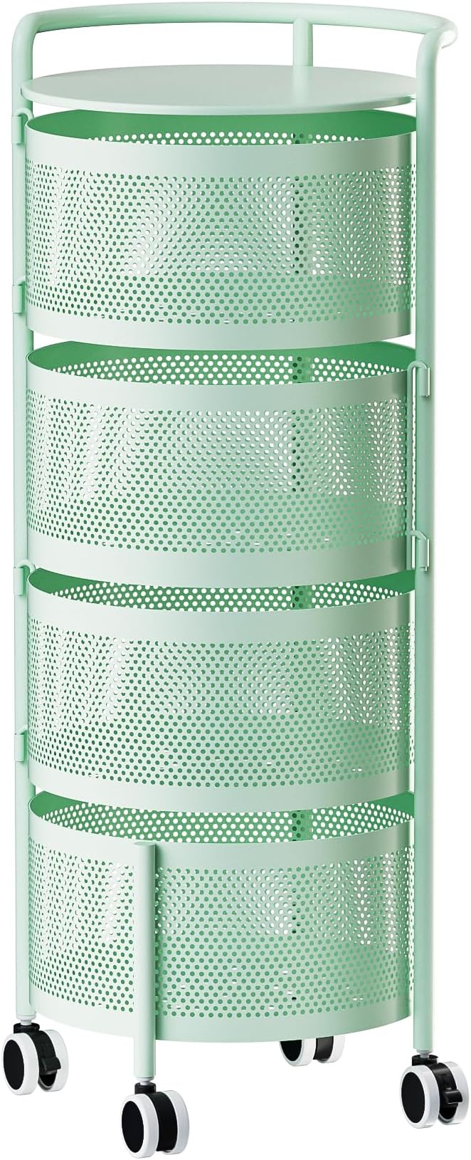 JAQ Kitchen Storage Rack No Assembly, 4-Tier Metal Storage Tower Basket Shelves - Image 7