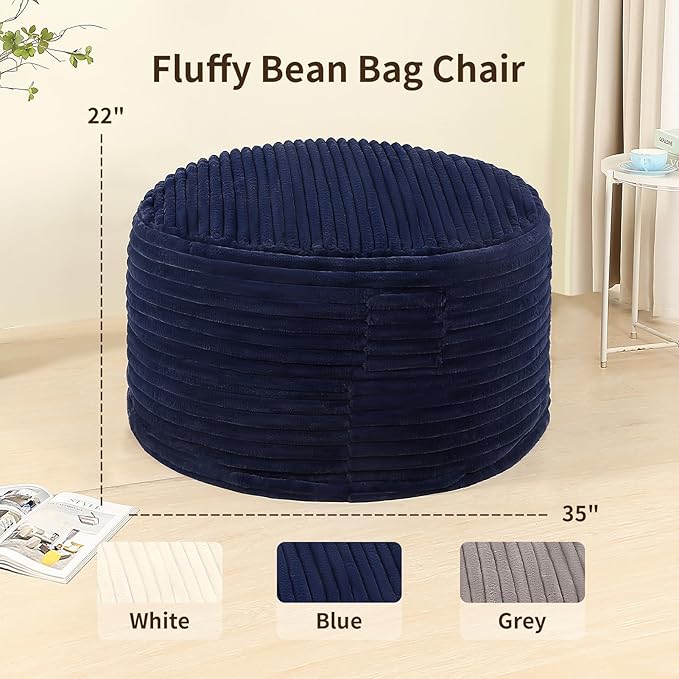 Memory Foam Bean Bag Chair for Adults/Teens, Bean Bag Sofa - Image 4