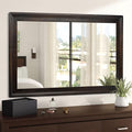 CULER Rustic Wood Wall Mirror for Bathroom, Rectangle 24 x 36 inch Hanging by Culer