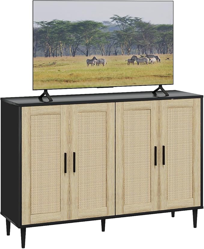 Black Buffet Sideboard, Kitchen Storage Cabinet - Image 5