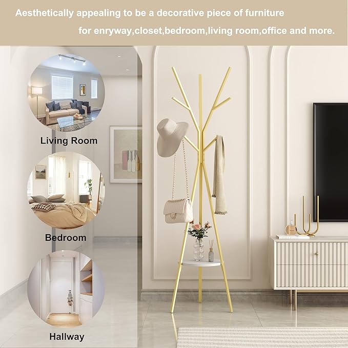 Coat Rack Hat Stand Free Standing Display Hall Tree Metal Hat Hanger Garment - Image 6