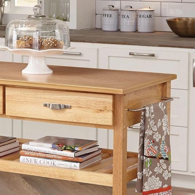 Homestyles General Line Natural Mobile Kitchen Cart - Image 8