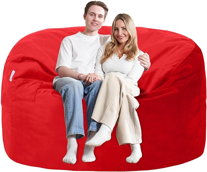 5FT Bean Bag Chair with Ultra Soft Velvet Cover Bean Bag Sofa with Memory Foam by Unknown