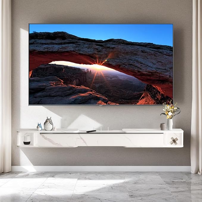 Pmnianhua Retractable Length Floating TV Stand, Minimalist Floating TV Shelf - Image 4