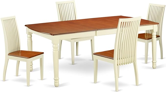 East West Furniture DOIP5-BMK-W 5 Piece Dining Set Includes a Rectangle Dining by EastWestFurniture