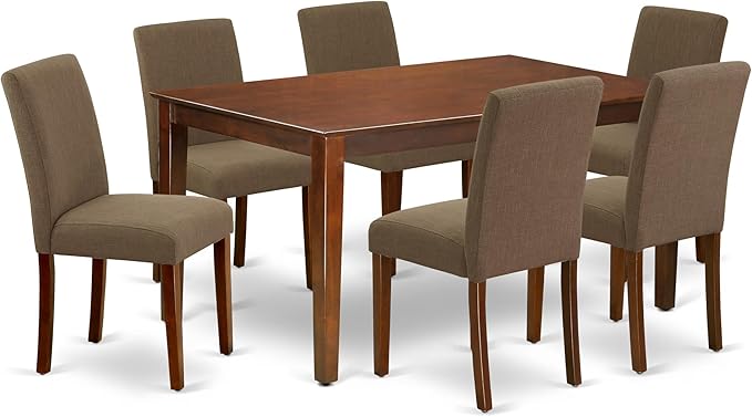 East West Furniture CAAB7-MAH-18 7 Piece Modern Dining Table Set Consist of a by EastWestFurniture