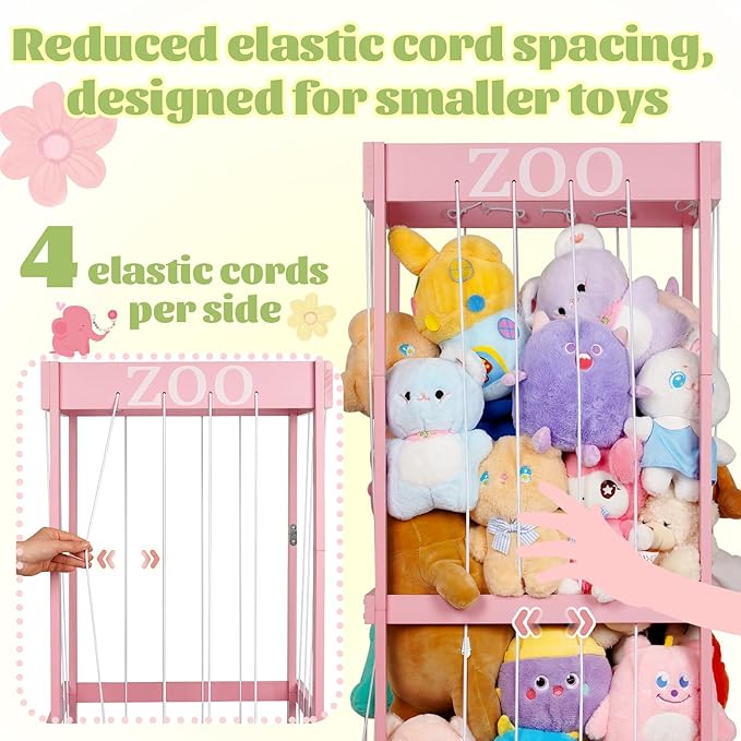 Trycooling Stuffed Animal Zoo Stuffed Animal Storage Wood Plushie Storage - Image 5