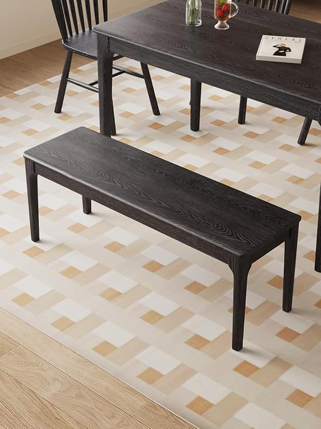 Dining Bench, Wood Bench Solid Oak Wooden Bench Indoor Dining Room Table Home - Image 3