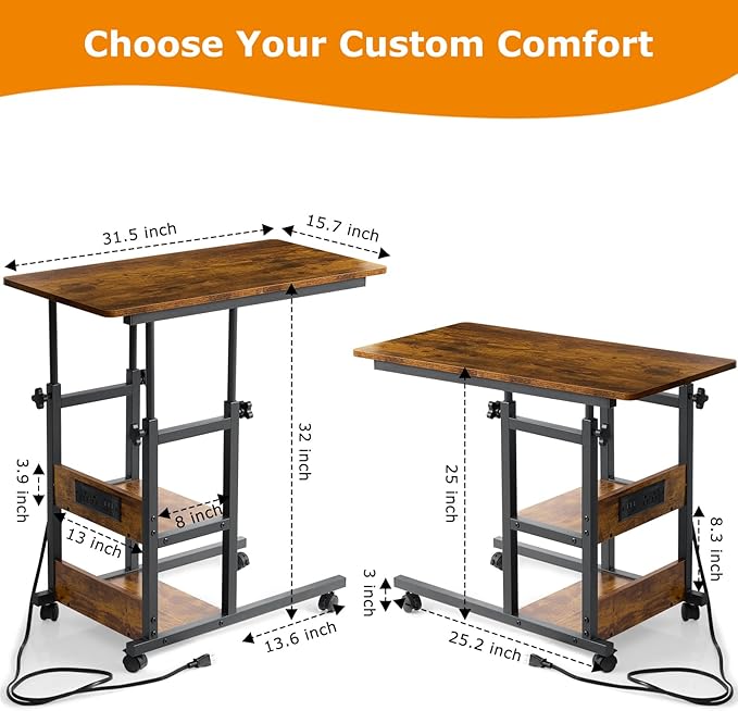 C Shaped End Table Height Adjustable - Image 9