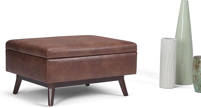 SIMPLIHOME Owen 34 inch Wide Mid Century Modern Rectangle Coffee Table Storage - Image 4