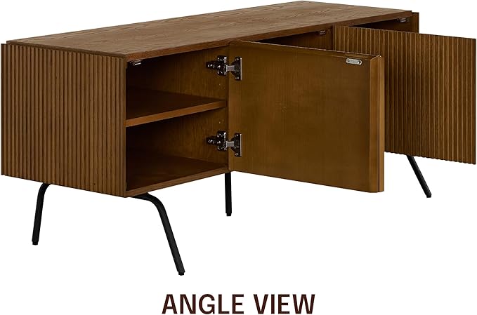 NTC Veil TV Stand with 3 Doors for TVs up to 60’’, Media Console with Vertical - Image 6