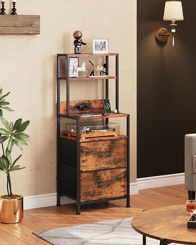 WLIVE Nightstand Set of 2 with Charging Station, LED Night Stand Sets with 2 - Image 7