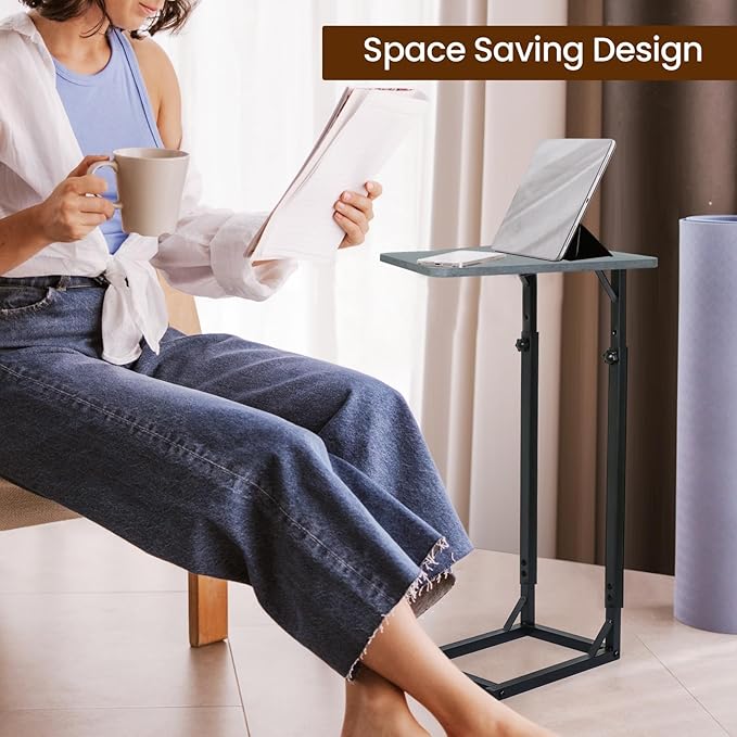 C-Shaped End Table for Couch, Adjustable Sofa Side Table - Image 4
