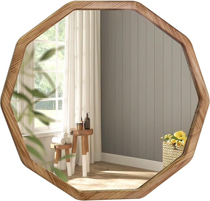 ULIKE Wood Mirror for Wall, 30 Inch Rustic Farmhouse Mirror - Image 7