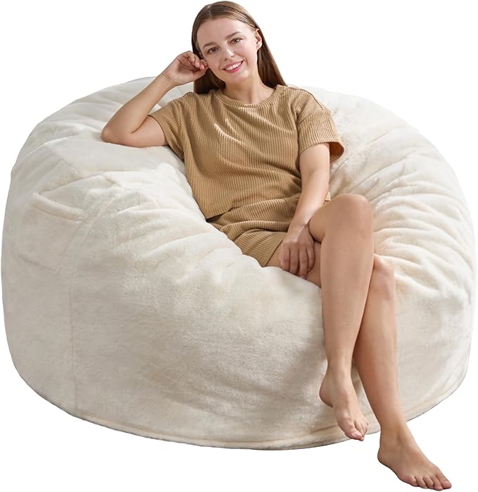 Hobestluk 4FT Bean Bag Chairs for Adults Large Beanbag Chair - Image 8