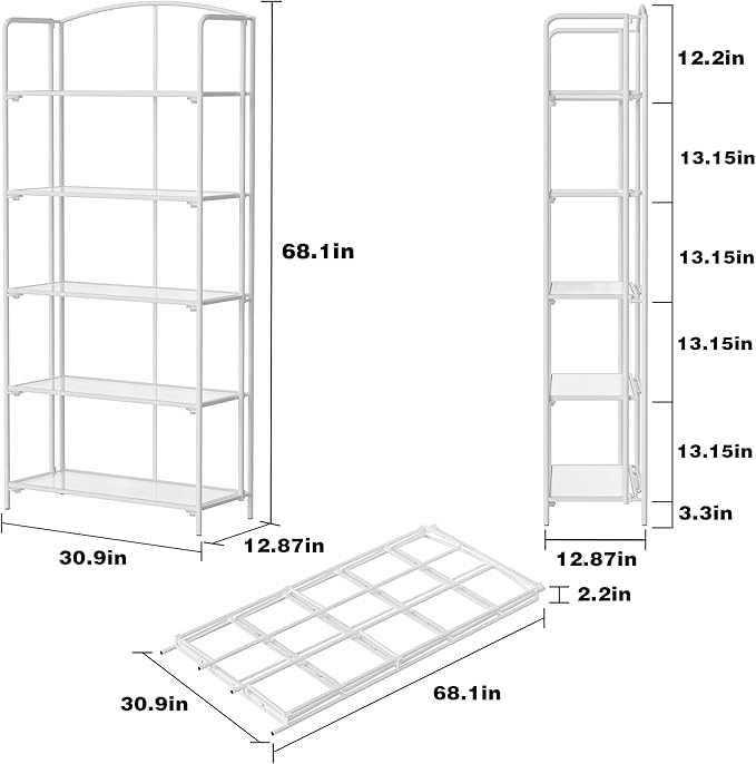 Crofy No Assembly Folding Bookshelf - Image 3