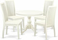 East West Furniture HBIP5-LWH-W 5 Piece Dining Room Table Set Includes a Round by EastWestFurniture
