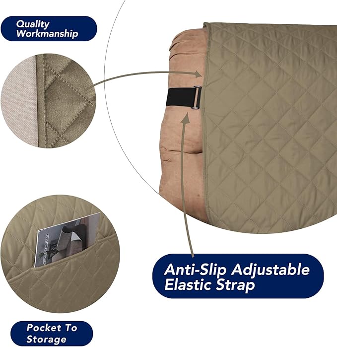 PureFit Reversible Sofa Cover Water Resistant Recliner Couch Cover, Machine - Image 3
