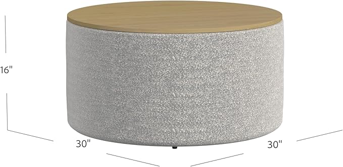 HomePop Modern Fabric Storage Ottoman - Image 3