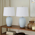 Nourison 23" Coastal Blue Ceramic Pot Table Lamp by NourisonHome