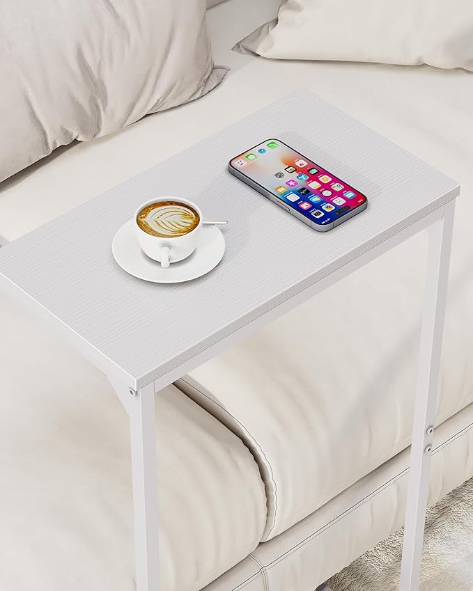 TUTOTAK C Shaped End Table, Small Side Table, 28.7 inch Tall Couch Table - Image 8