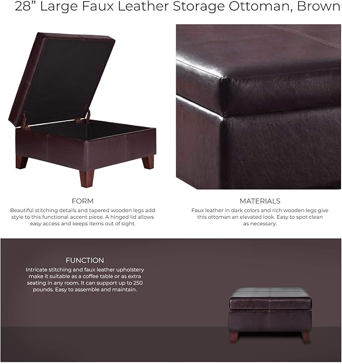 Homepop Home Decor |K2380-E155 | Luxury Large Faux Leather Square Storage - Image 16