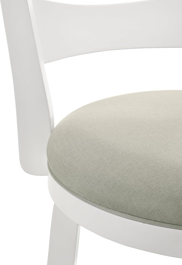Armen Living Blair 26 in. Matte White Counter Height Rubberwood Swivel Barstool - Image 12
