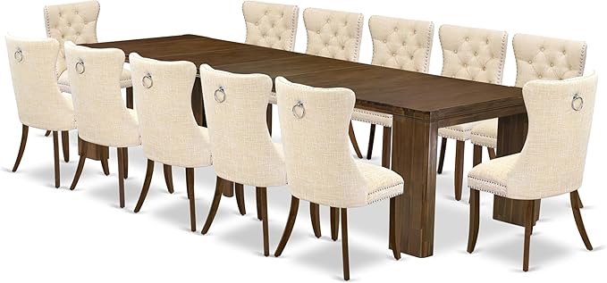 X12DA-008-32 - 13 Pieces Dining Room Set contains an Extendable Rectangle - Image 2