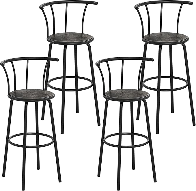 VECELO Bar Stools Set of 4, Swivel Counter Barstools by VECELO