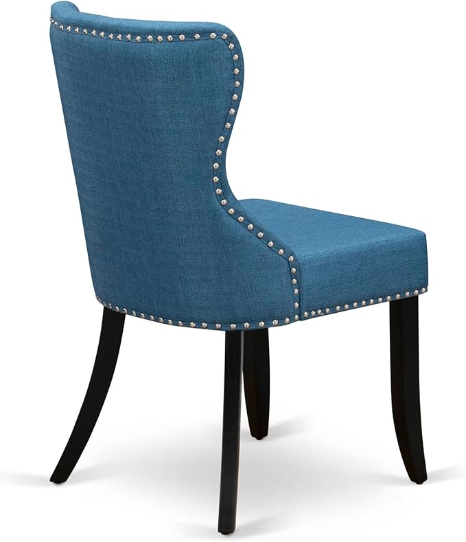 LESI9-SBB-21-9-Piece Dining Room Set Consists of a Modern Table and 8 Blue - Image 12