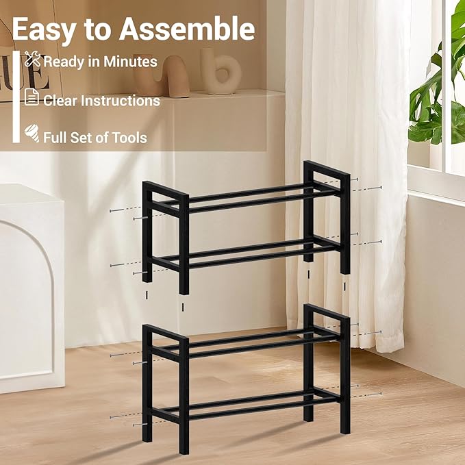 Haddockway Bamboo Shoe Rack for Closet, Free Standing Shoe Organizer - Image 4