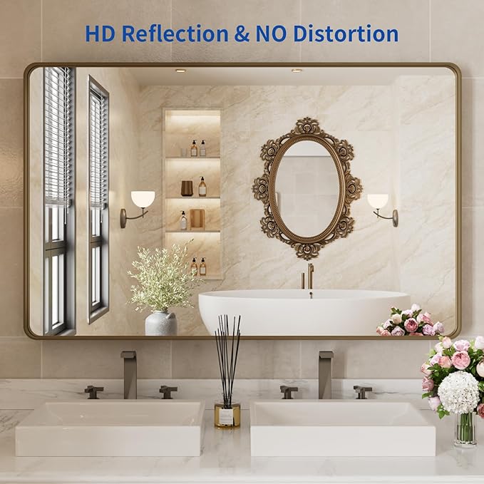 WEER 48x30 Inch Bronze Bathroom Mirror - Image 2
