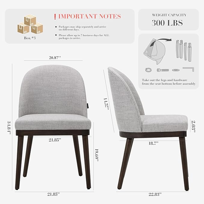 COLAMY Upholstered Dining Chairs Set of 6, Large Dining Room Kitchen Chairs - Image 2