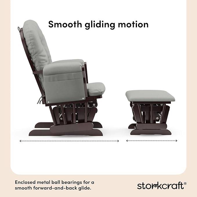 Storkcraft Premium Hoop Glider & Ottoman — GREENGUARD Gold Certified Nursery - Image 5