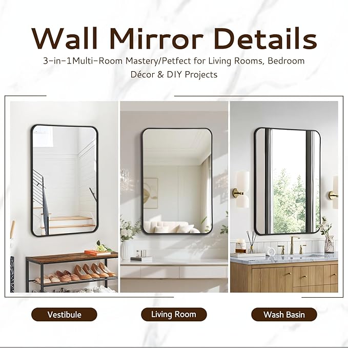 20x28 Rounded Rectangle Bathroom Mirrors - Image 6