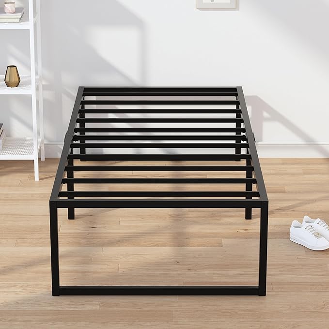EMODA 18 Inch Narrow Twin Bed Frame 30x75, Heavy Duty Metal Platform No Box by EMODA