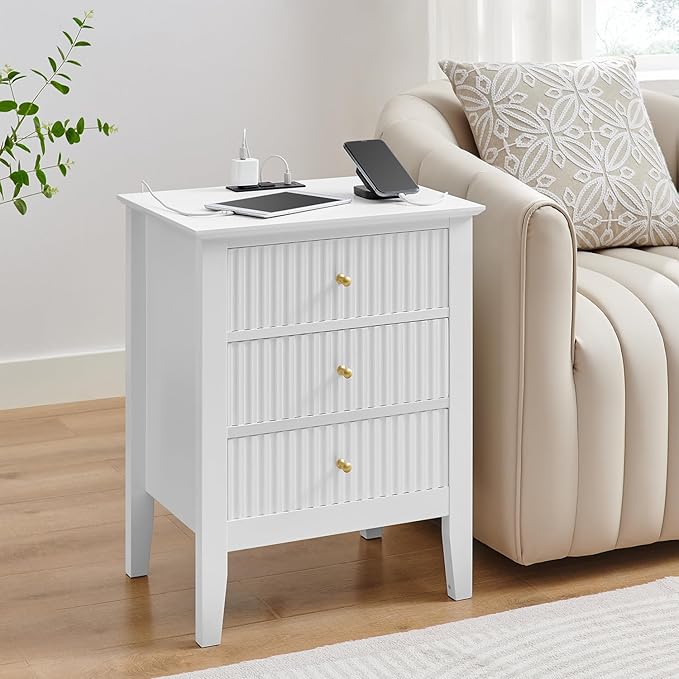 OCANDO White Bed Side Table by OCANDO