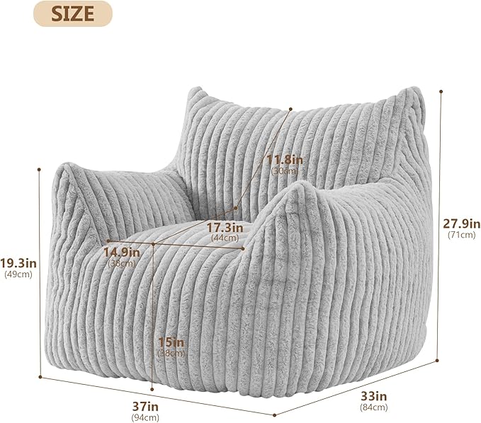 Giant Bean Bag Chairs for Adults Teens, Large Bean Bag Sofa Chairs - Image 2