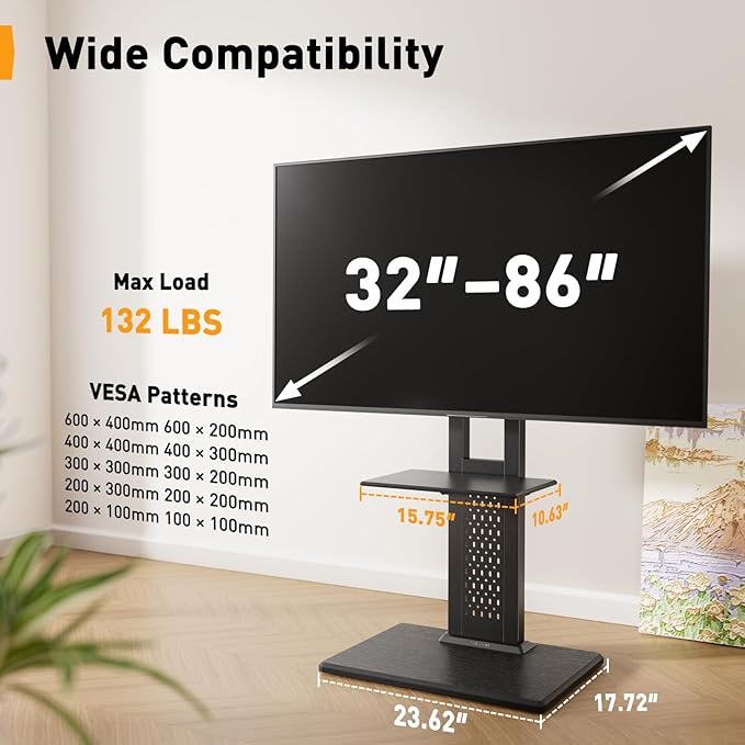 Perlegear Floor TV Stand with Mount - Image 2