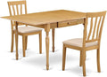 East West Furniture MZAN3-OAK-C 3 Piece Dining Room Table Set Contains a by EastWestFurniture