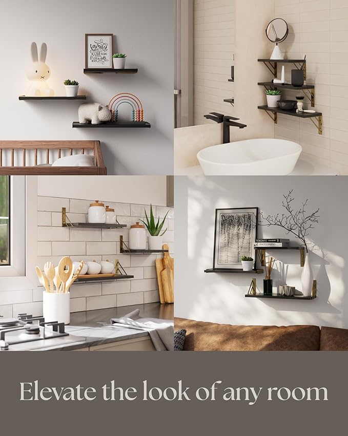 BAYKA Wall Shelves for Bedroom Decor, Floating Wall Shelves for Living Room - Image 4